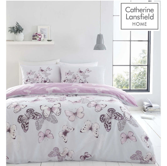 Catherine Lansfield Scatter Butterfly Abstract Pattern Modern Duvet Cover Set
