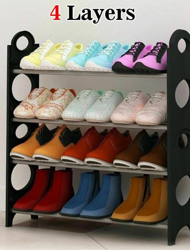 4Tier Stackable Shoe Storage Rack Stand Shelf Stand Holder Space Saving Rack New