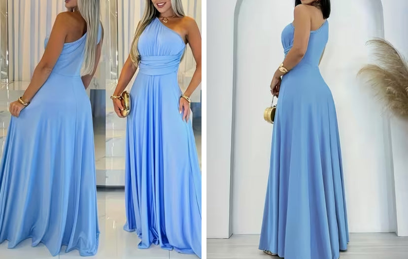Elegant Women's Off-Shoulder Sleeveless A-Line Dress with Waist-Cinching Waist & Flowy Skirt - Solid Color Machine Washable All-Season Formal & Casual Wear LL425, Versatile Fashion, Comfortable Fit, Medium Elasticity