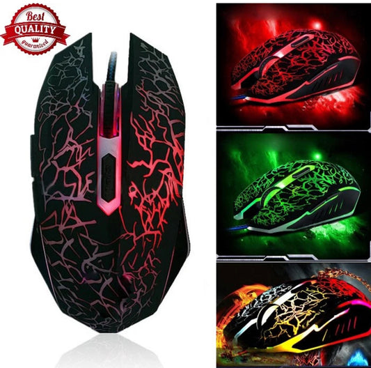 Genuine RGB LED Gaming Mouse Optical USB Wired for Desktop PC Laptop 2400 DPI UK