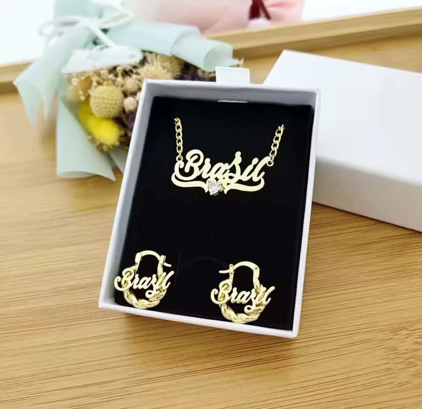 Exquisite Set Gift Including a Necklace and Earrings Personalized Birthday Gift