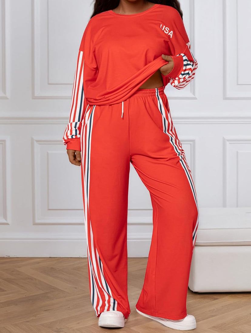 Women's 2 Piece Tracksuits Plus Size Lounge Set