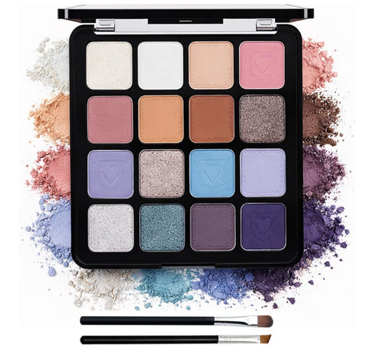 25-Colour Smoky Eyeshadow Palette with Matte, Shimmer & Glitter Finishes, Cool Grey Black and Silver Shades, Highly Pigmented Blendable Powders for Natural to Intense Eye Looks (25 color)