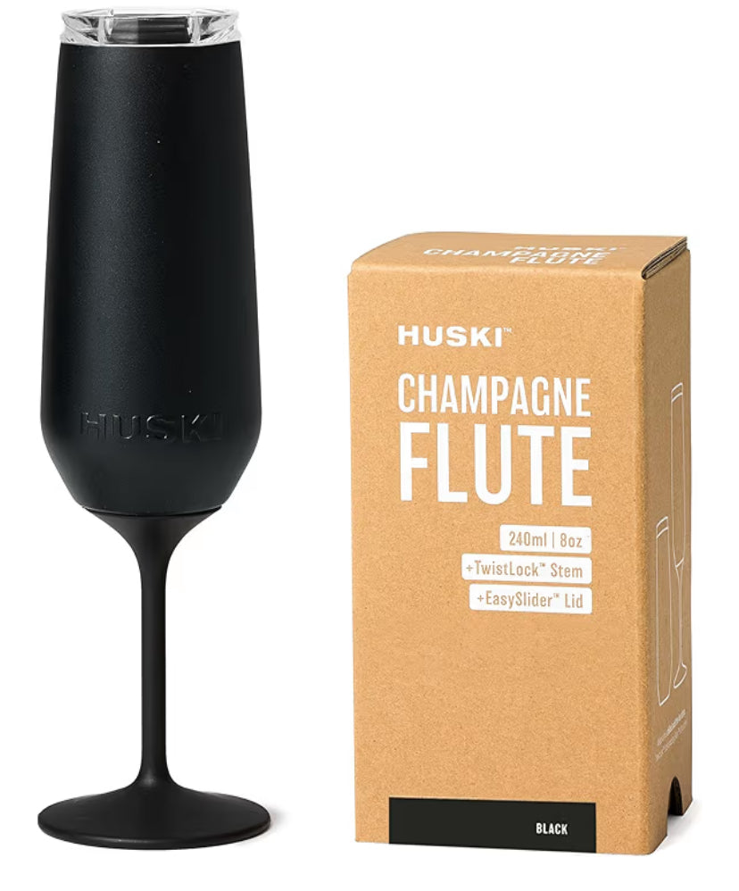 Huski Champagne Flute New  Award-Winning Design with Detachable Stem Premium Stainless Steel Champagne Glass with Lid | Triple Insulated Tumbler  240ml Capacity  Great Gift