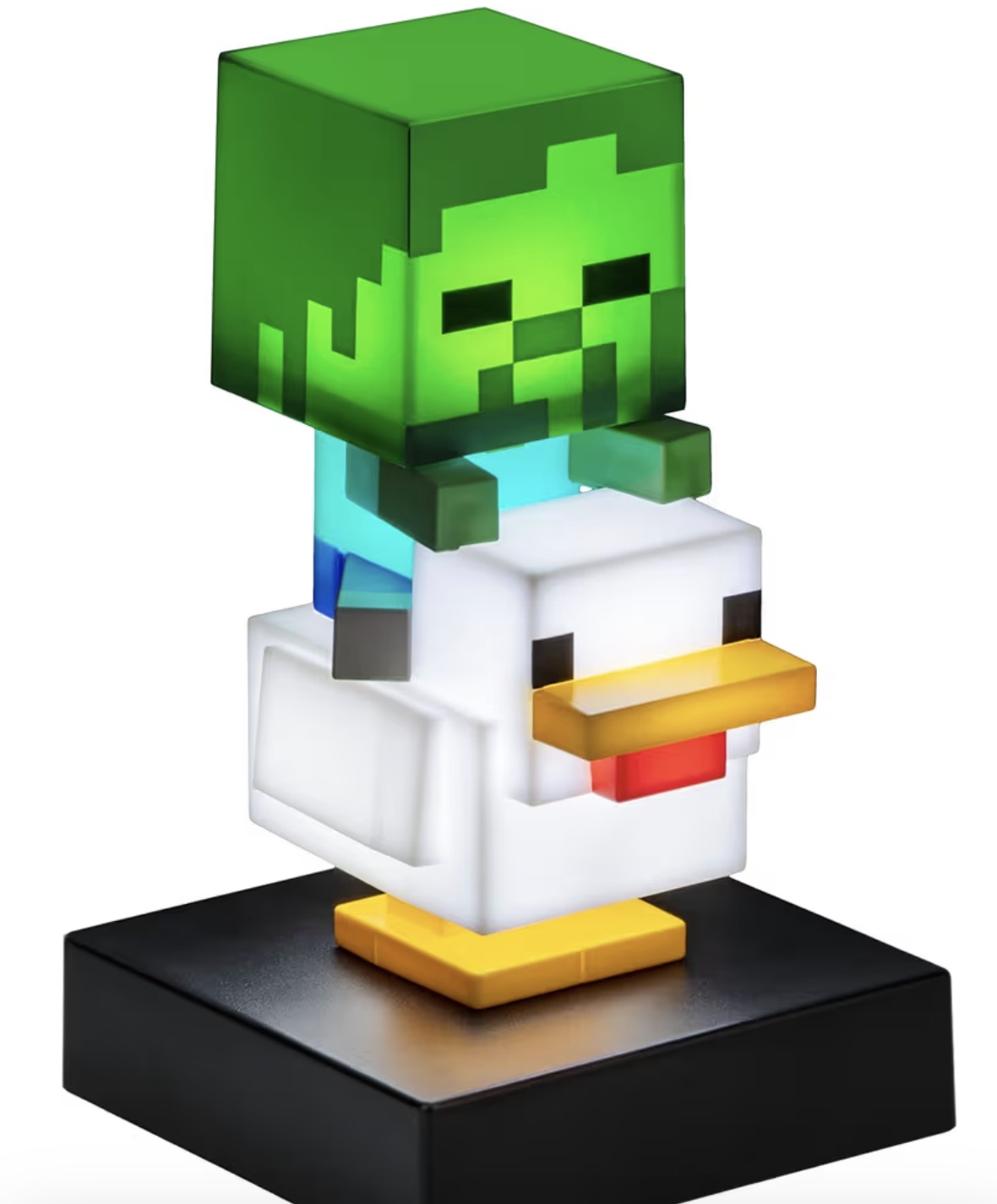 Minecraft Chicken Jockey Icon Light – 12cm Light‑Up Mini Figure – Fun Bedroom or Desk Lamp for Gamers