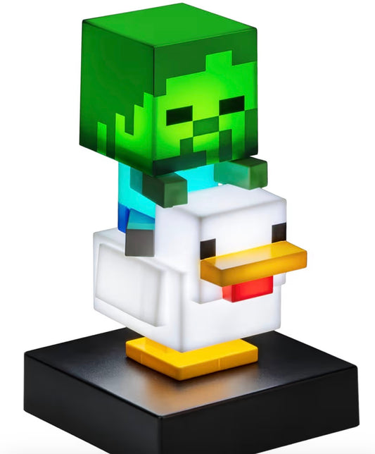 Minecraft Chicken Jockey Icon Light – 12cm Light‑Up Mini Figure – Fun Bedroom or Desk Lamp for Gamers