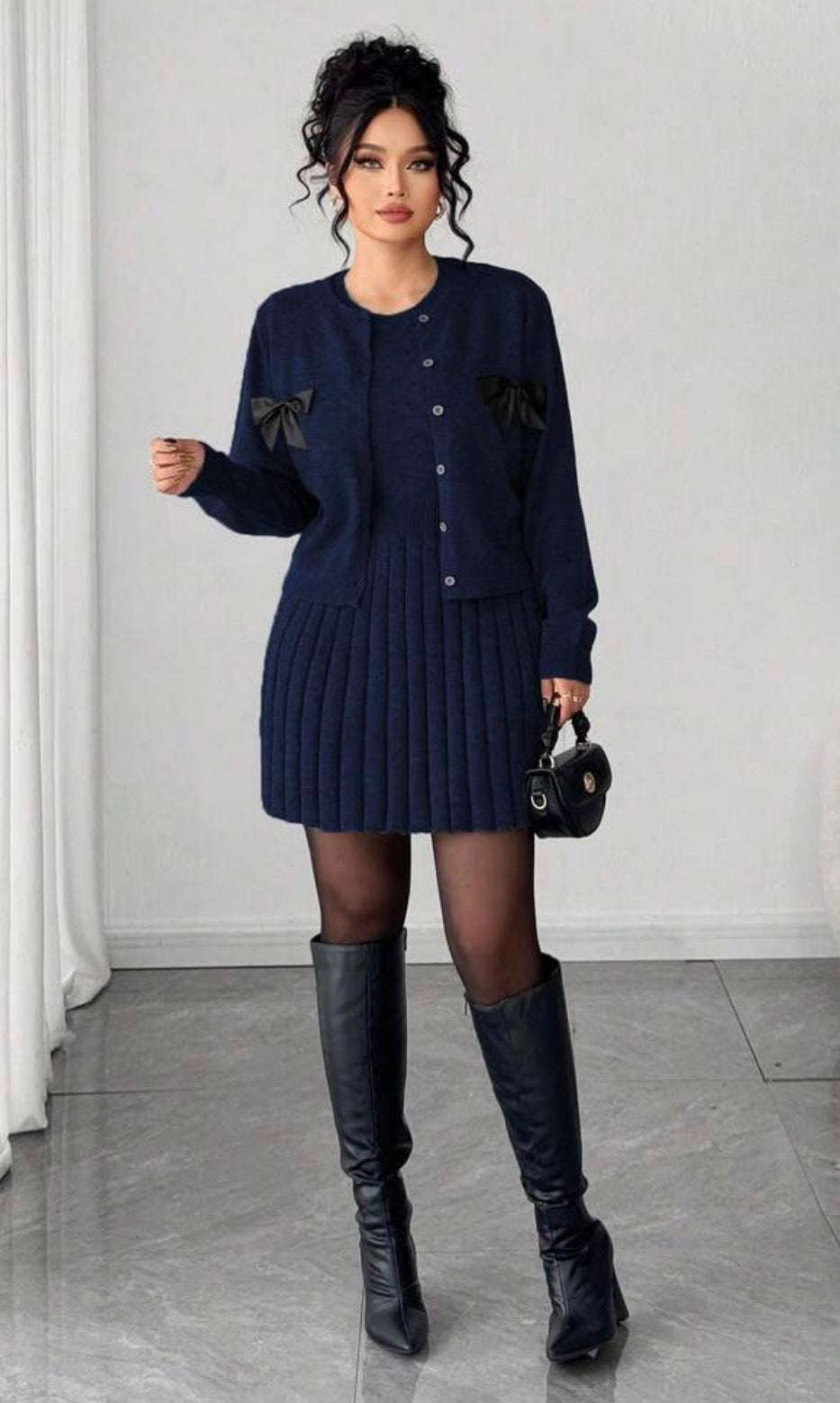 Sleeveless Dress With Long Sleeve Cardigan