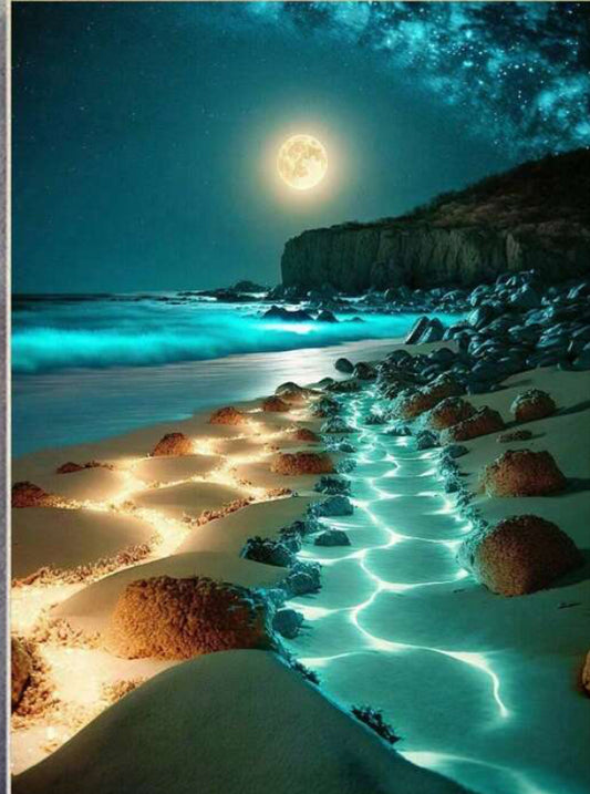 1pc Luminous Beach Diamond Painting