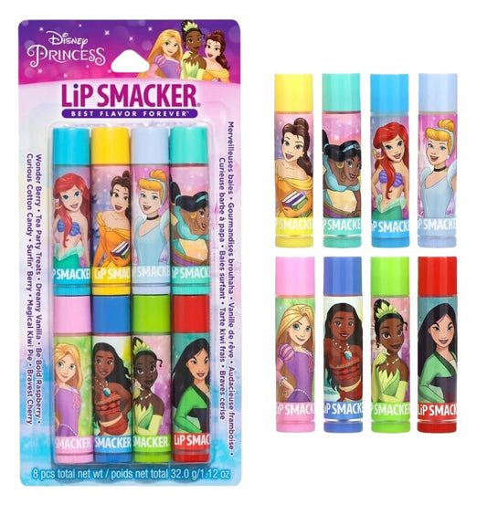 Lip Smacker Princess Lip Balms For Kids Multi-Pack of 8 (Flavoured)