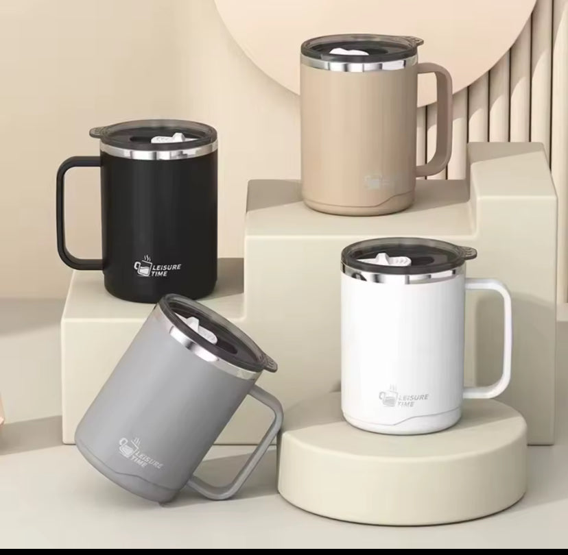 Stainless Steel Double Wall Insulated Coffee Mug With Handle