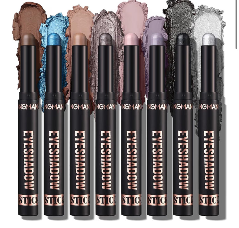 8PCS Eyeshadow Stick Soft Creamy Matte Shimmer Eye Shadow Pencil Crayon Highlighting Pigmented Shiny Eyeshadow Pencil Waterproof Classy Shimmer Eye Shadow Sticks Set (C)
