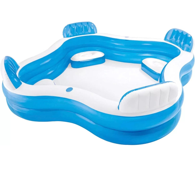 Intex Swim Centre Family Lounge Inflatable Swimming Pool 90" x 90" x 26"