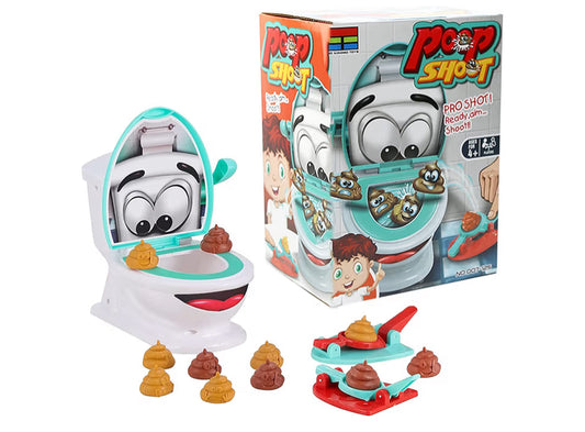 Poop Shoot Game Toy - Funny Toilet Games - Toilet Creative Toy for Kids, Family Party Poop Shoot Game Toy, Include 12 Poops, 2 Launchers and A Sticker