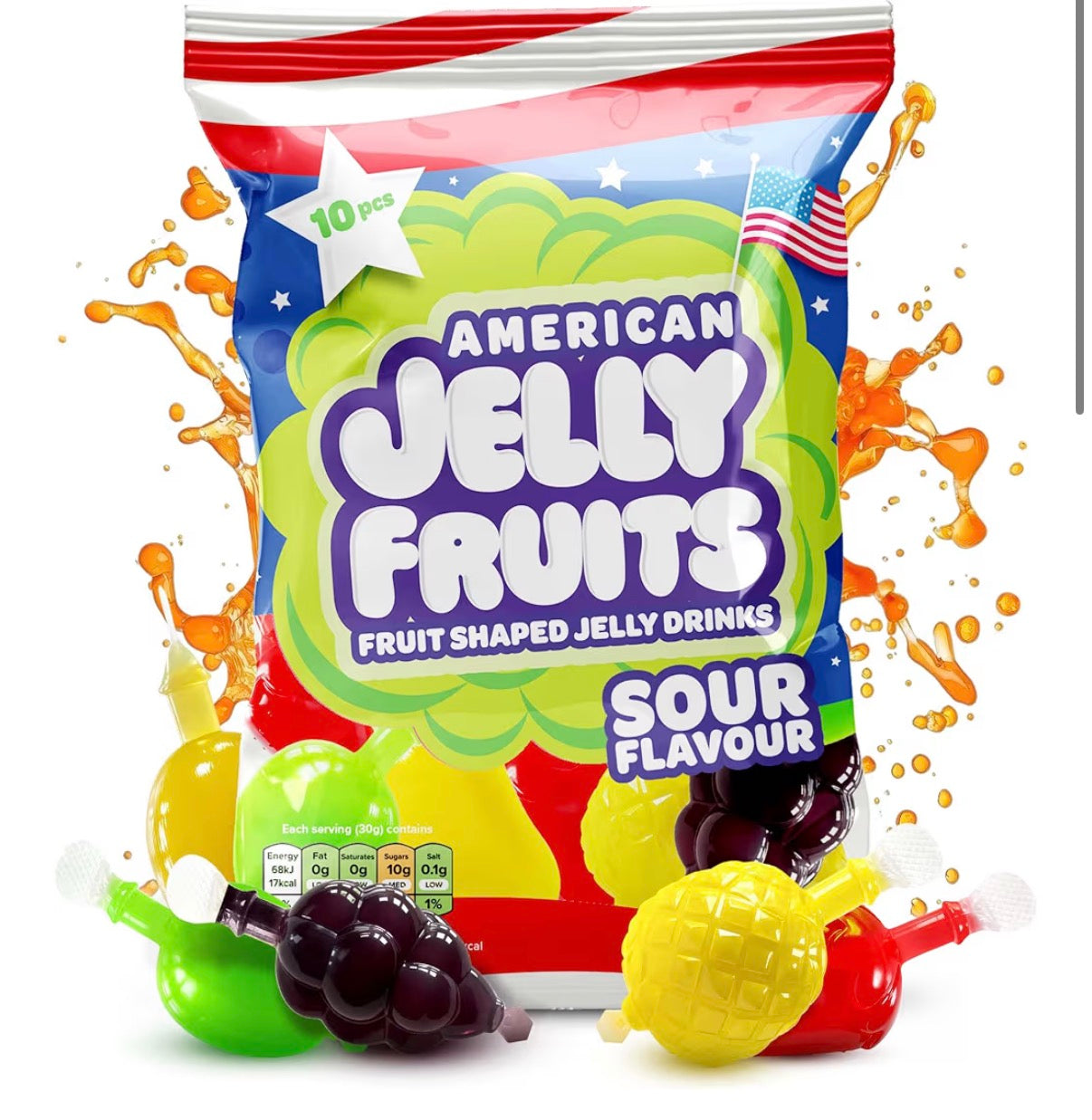 American Jelly Fruits by Byxa – 300g Bag | Sour & Chewy Fruit Jellies