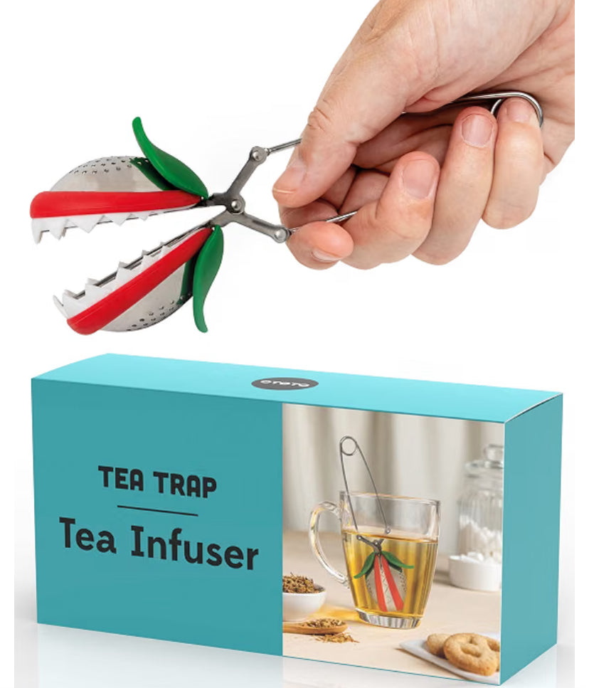 Tea Trap Infuser – Novelty Venus Fly Trap for Loose Leaf Tea, BPA-Free Silicone & Stainless Steel, Dishwasher Safe, Fun Kitchen Gadget Gift
