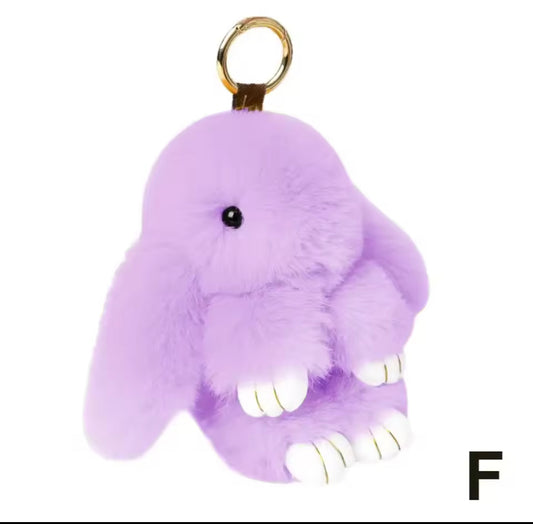 Cute Long Ear Bunny Keychain Real Mink Fur Rabbit