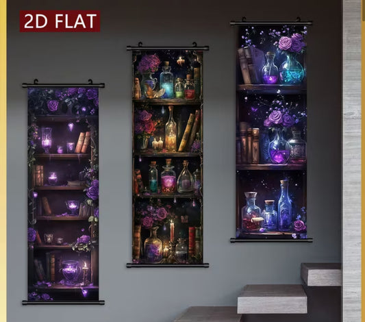2D Flat, 2D Flat, [2D Flat] 1/3pcs Christmas Unframed Hanging Scrolls Paintings