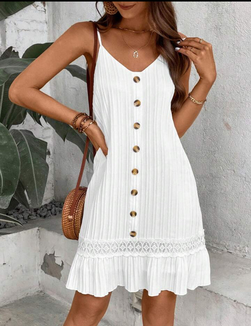 Ladies' Lace Spliced Cami Dress Vacation Beach Outfits Women