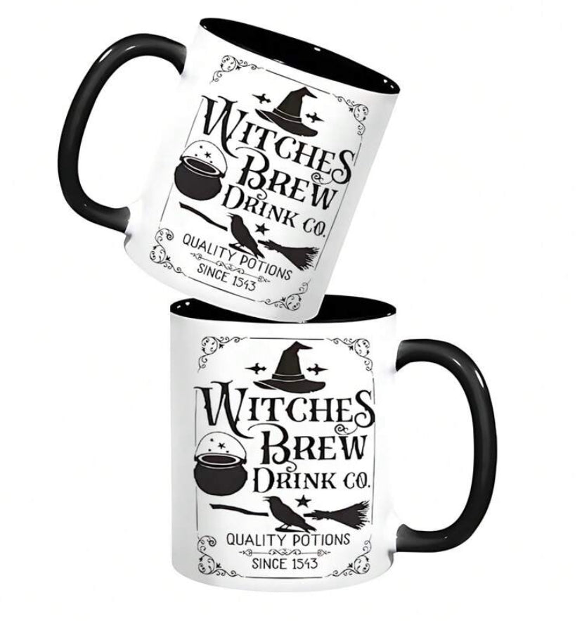 1pc 11oz Witch Ceramic Coffee Mug - Hand Wash Only