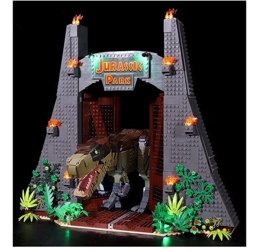 Led Light Set for Jp set T.rex Rampage, Decoration Light Kit for 75936 Building Blocks Model, Creative Gift, No Lego (Remote Control)
