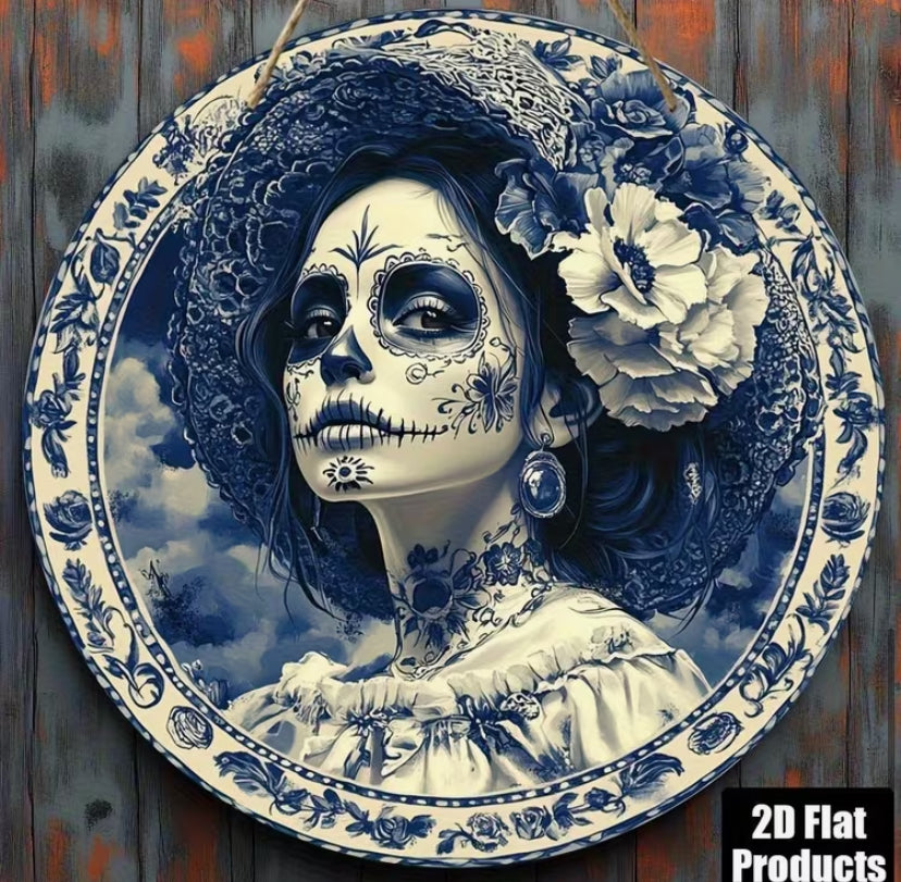 2D Flat, 2D Flat 2D Plane, 1 Round Wooden Decorative Plaque.