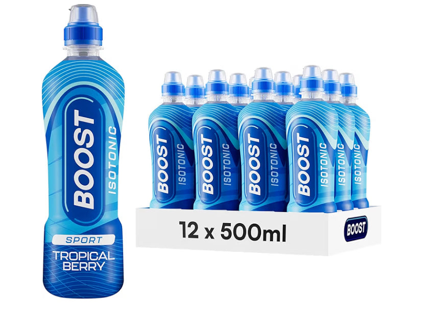Boost Sports Drink Orange Flavour 12 Isotonic Drink with Vitamin B12 and B6 Electrolyte Drink Maximum Hydration Drinks Low Calorie Vegan Adult Soft Drinks Multipacks 12x500ml