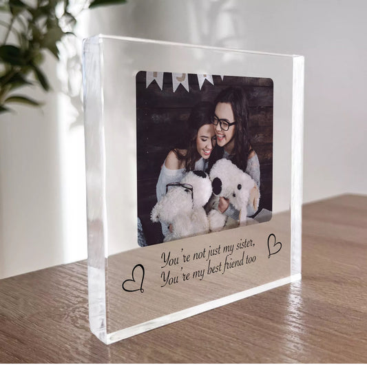 Personalised Sister Plaque Acrylic Photo Block Gifts For Sister Best Friend