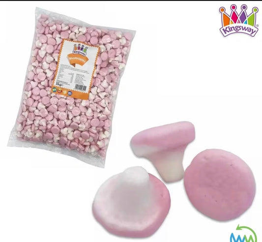 FOAM STRAWBERRY MUSHROOMS Sweets GUMMY Candy JELLIES Gummies FOAMY MUSHROOM Kingsway PICK N MIX Fruity Snack Party Fruit Treat