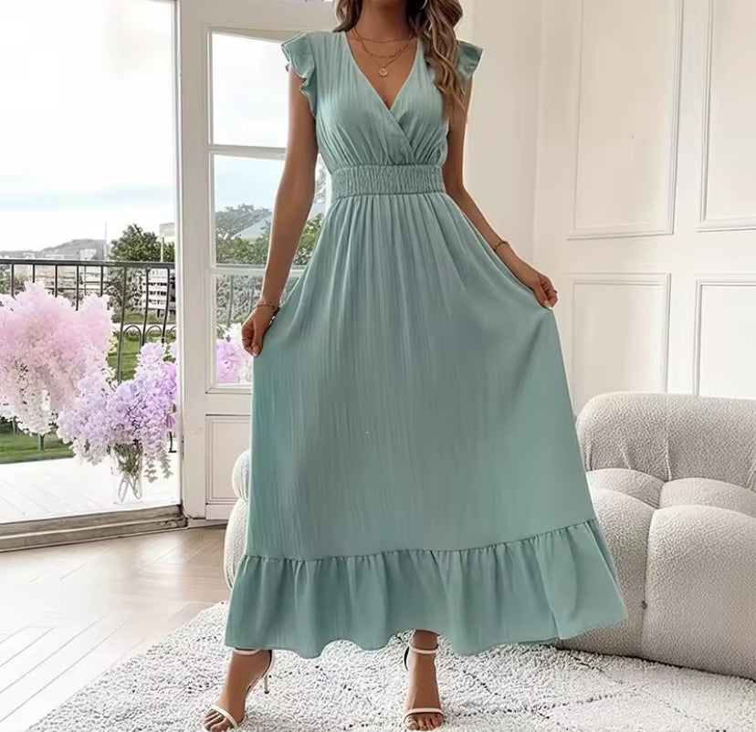 Women's Fashionable Elegant and Casual Long Ruffled Sleeves