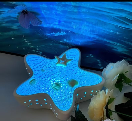 Starfish Water Wave Projector Lamp - 7 Color Holographic Ocean Light Effect