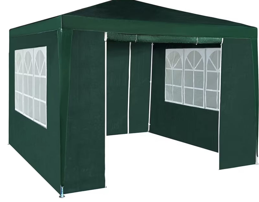 Event Gazebo with 4 Side Panels, Outdoor Waterproof Party Tent Marquee with Coated Steel Frame (3x3M)