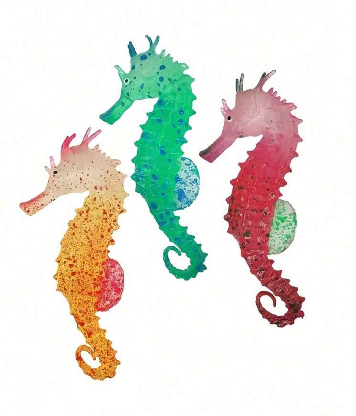 3pcs Luminous Artificial Seahorse Decorations, Adding Magical Glow To Your Aquarium