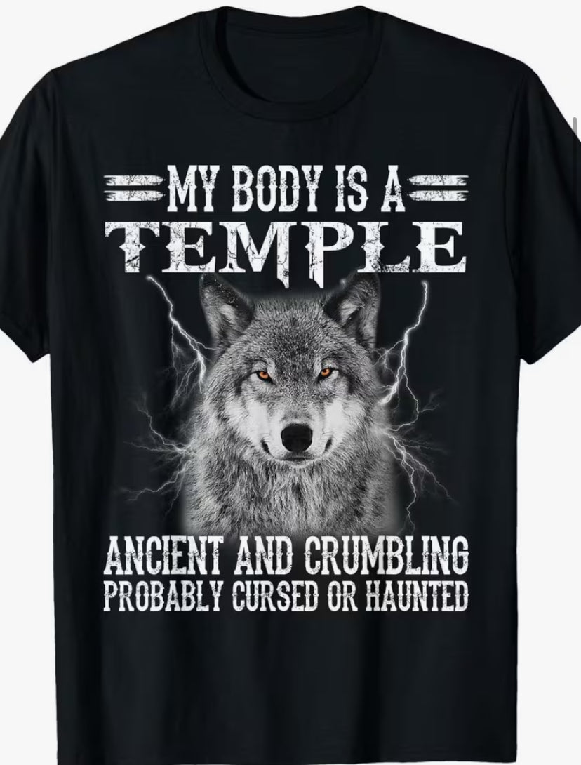 Men'S Wolf Graphic T-Shirt S-3XL Breathable Soft Fabric, Graphic Tees, Graphic Tees Men