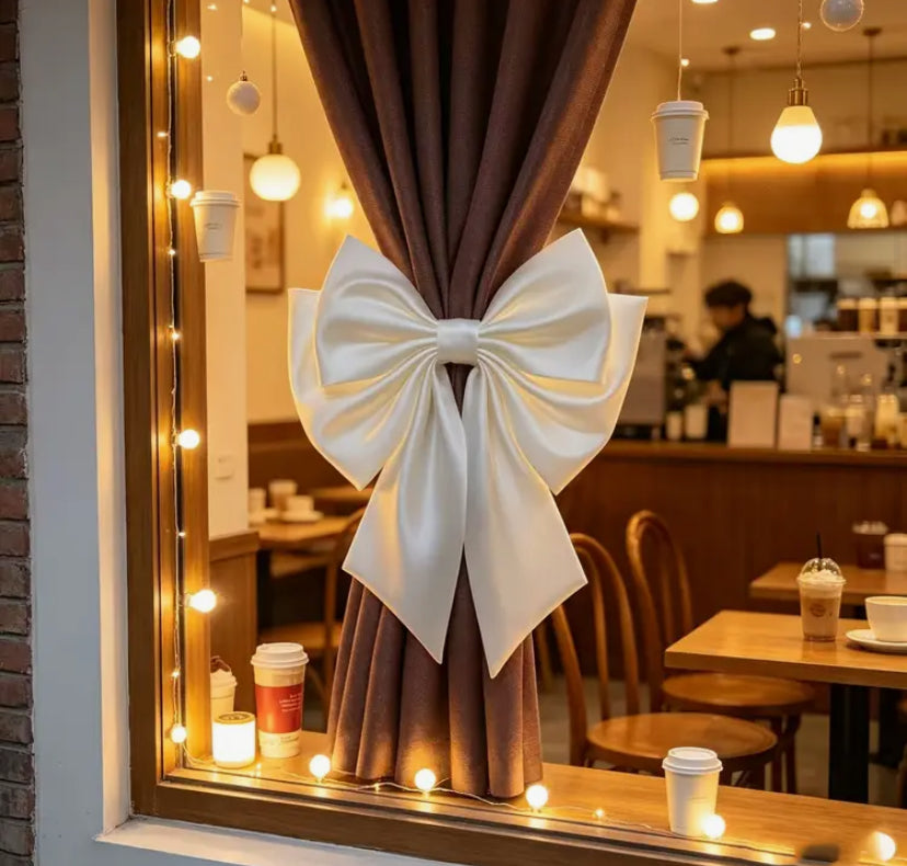 [Luxury Satin Bow] Luxury Satin Bow Tiebacks | Elegant Curtain Holders x2