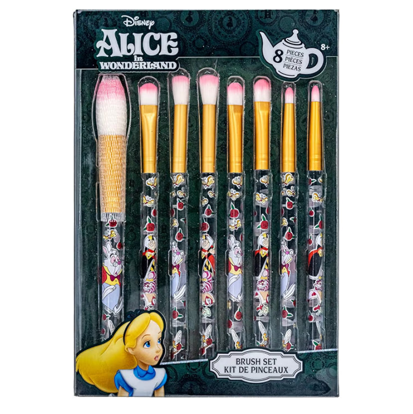Disney Tim Burton's The Nightmare Before Christmas 8-Piece Makeup Brushes Set for eyeshadow, highlighter, blush, Soft Hairs, Makeup Kit for Girls 8+, by Townley Girl