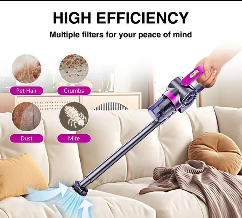 Cordless 3-in-1 Stick Vacuum Cleaner - Wireless & Lightweight & Portable Upright Vacuum, 2 Modes, High-Efficiency Filtration