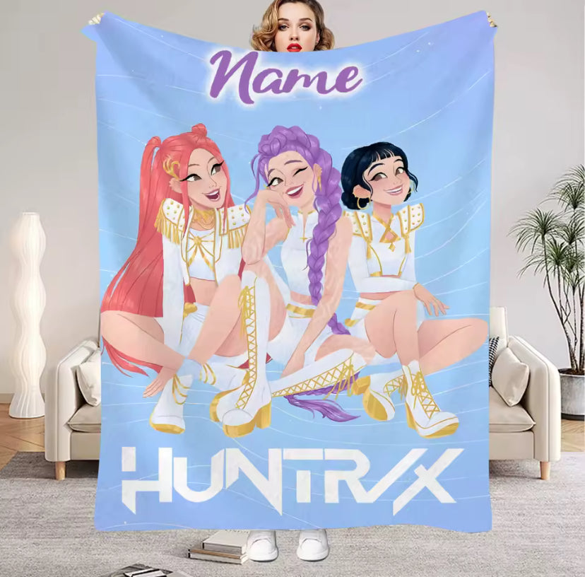 1PC Custom Name K-Pop Demon Hunters Blanket
