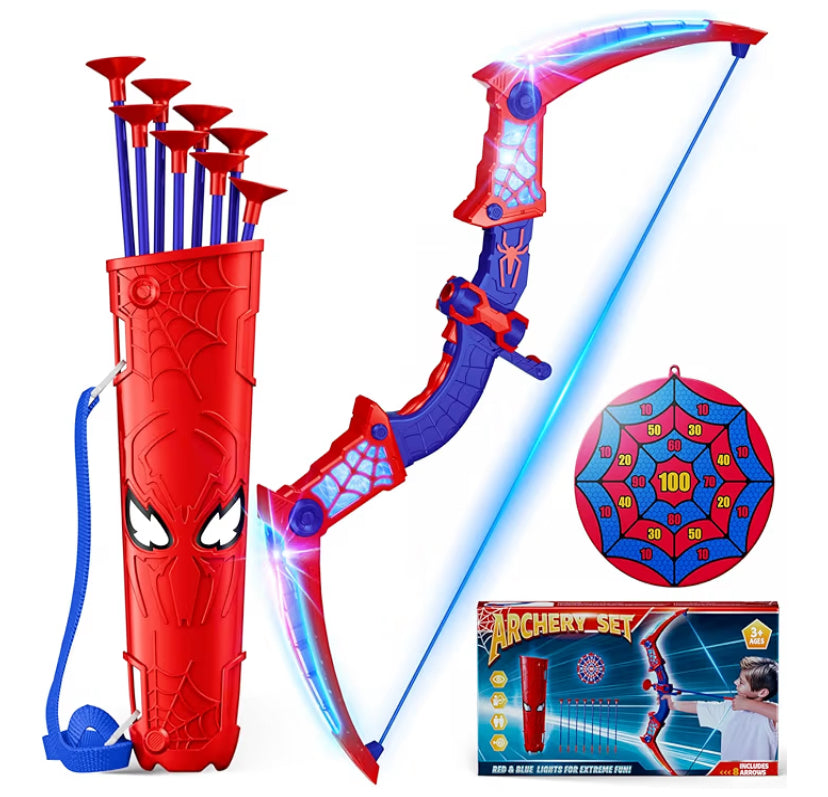 Toys for Age 3-12, Boys Toy With Red & Blue LED Lights, Quiver & Web Target, Kids Toys Gifts for 3 4 5 6 7 8 10 Year Old Boys Kids Birthday Presents for 3 4 5 6 7 8 9 10 Year Olds Boys Girls