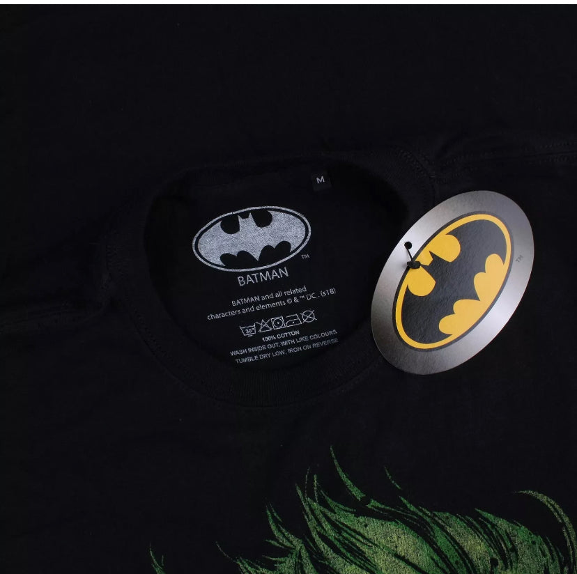 The Joker Face T-Shirt Comics Men's Black Top