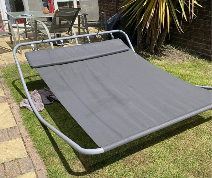 Large Sun Lounger Double 2 Seater Daybed Swing Hammock Seat Rocking Garden Chair