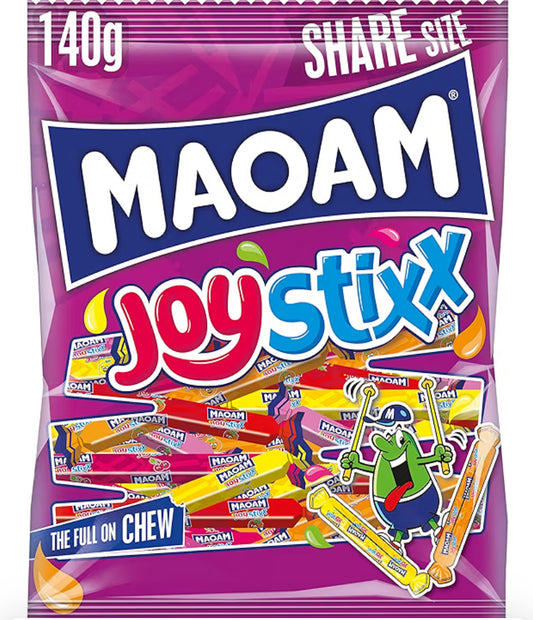 HARIBO MAOAM Joystixx – Chewy Fruit Flavour Sweets – 140g Share Size