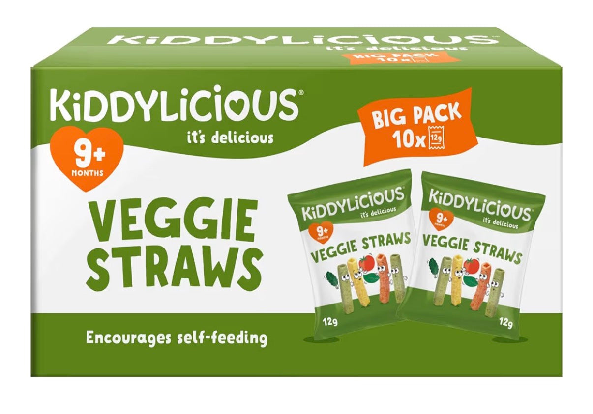 Kiddylicious Veggie Straws Box - Delicious Snacks for Kids - Suitable for 9+ Months - 10 Packs