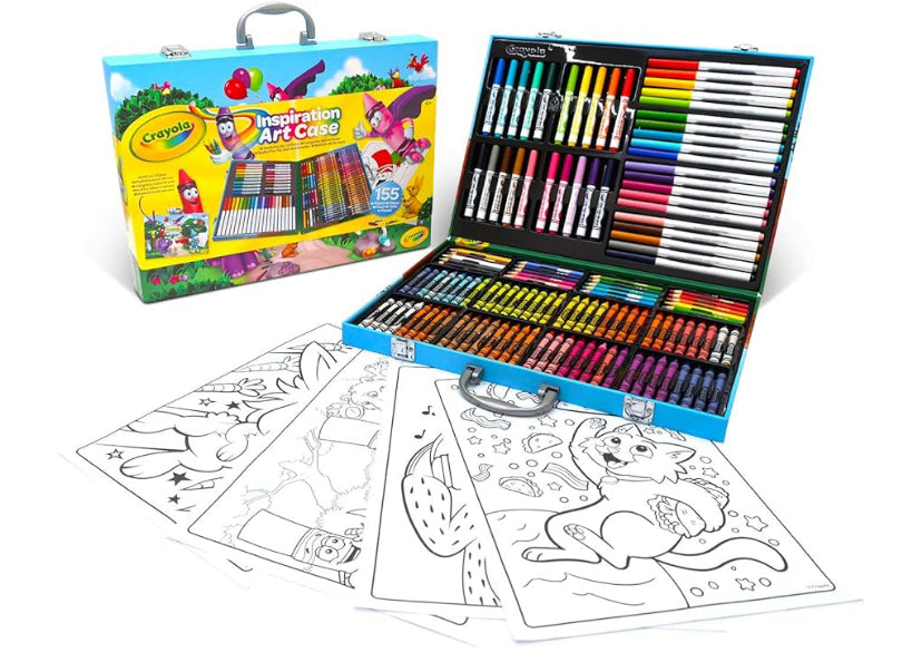 CRAYOLA Inspiration Art Case; 155 Art Supplies, Crayons, Gift for Boys and Girls, Ages 4, 5, 6, and Up, Arts and Crafts, Coloured Pencils, Supertips Washable Markers, Paper