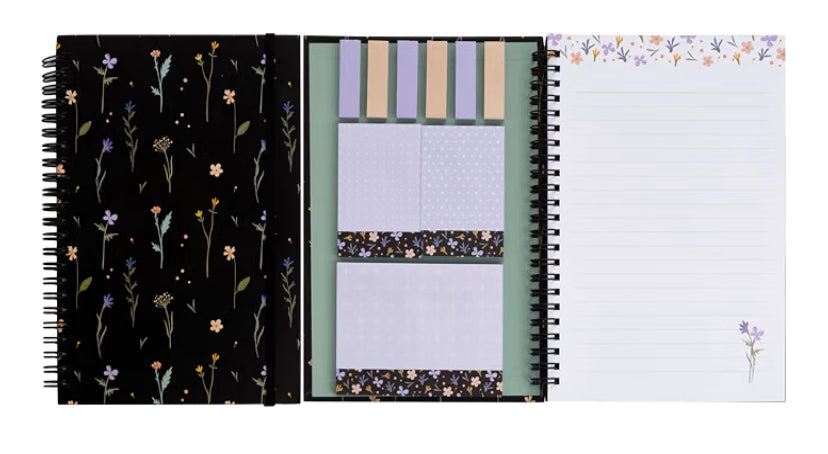 A5 Sticky Notebook,Each with 9 Pads of Decorated Sticky Notes and a Handy Notebook,Self-Stick Note Pads