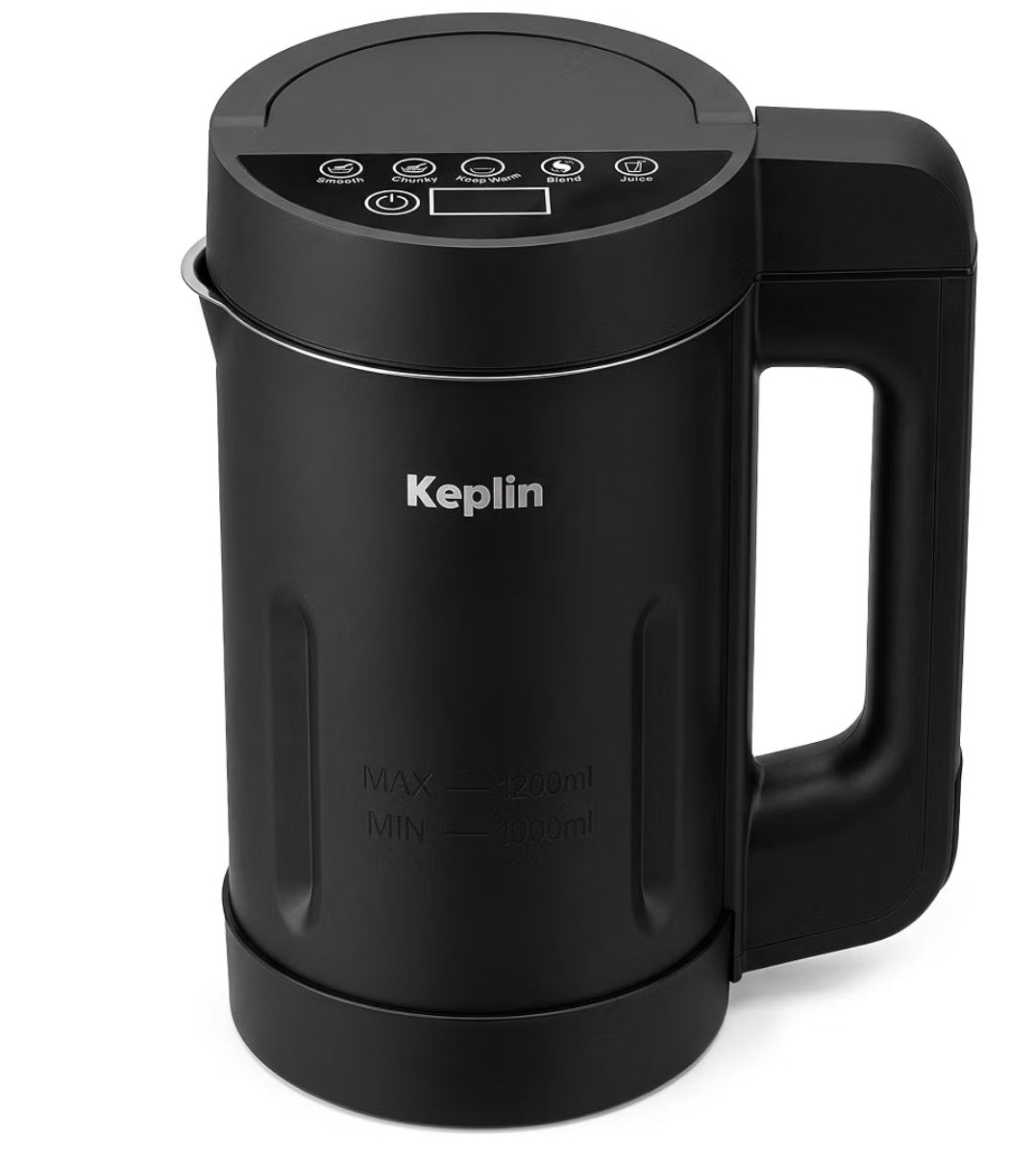 Keplin 3-in-1 Soup Maker & Blender 1.2L- Blend & Juice Functions, 3-5 Portions of Smooth & Chunky Soup, Keep Warm Mode, Auto-Stir & Overspill Sensor, Press Button Control, Easy Clean- 2 Year Warranty