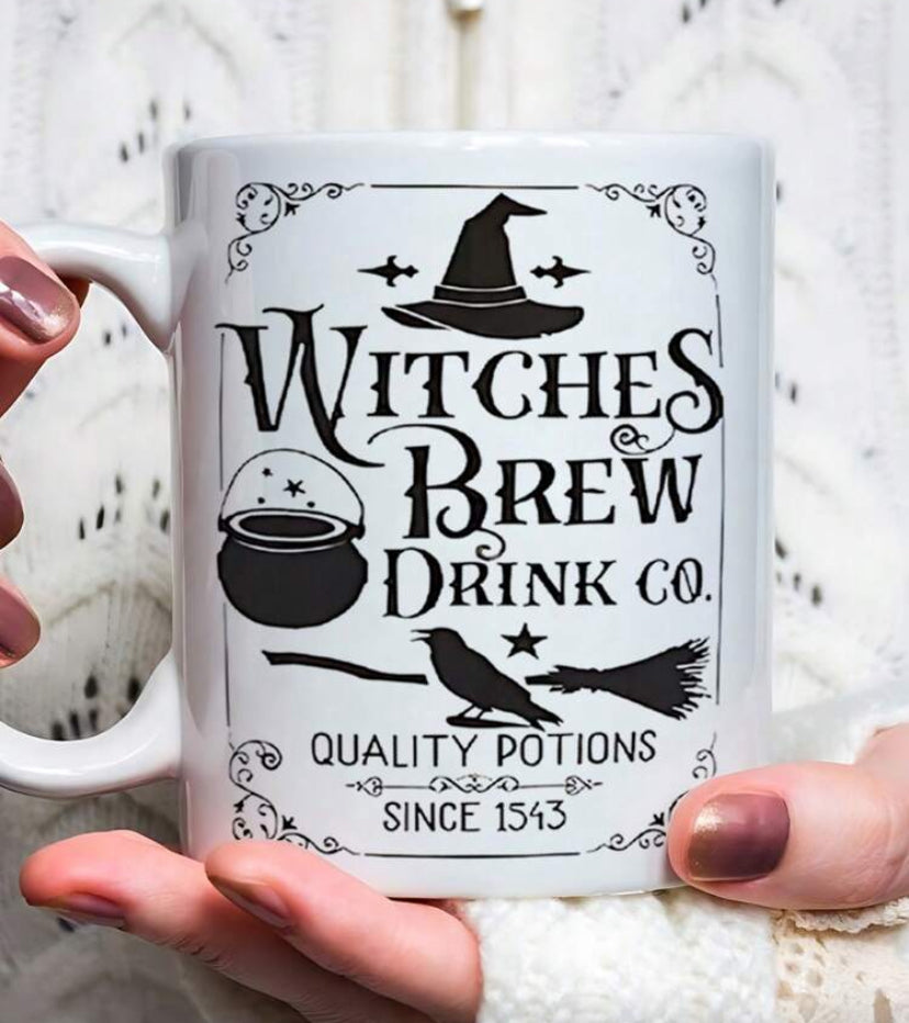 1pc 11oz Witch Ceramic Coffee Mug - Hand Wash Only