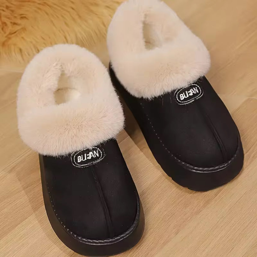 Cozy Plush-Lined Platform Slippers