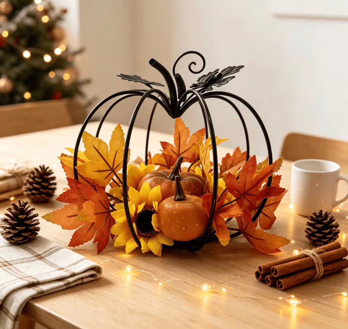 Black Iron Art Pumpkin Decoration Autumn Harvest Theme Desktop