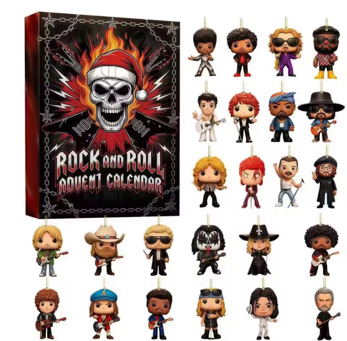 Rock Theme Mini Christmas Tree Ornament Set