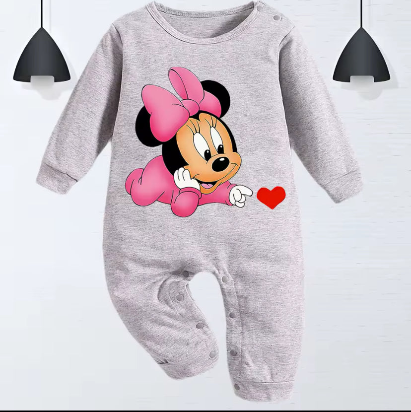 0-9M Newborn baby girl cotton jumpsuit